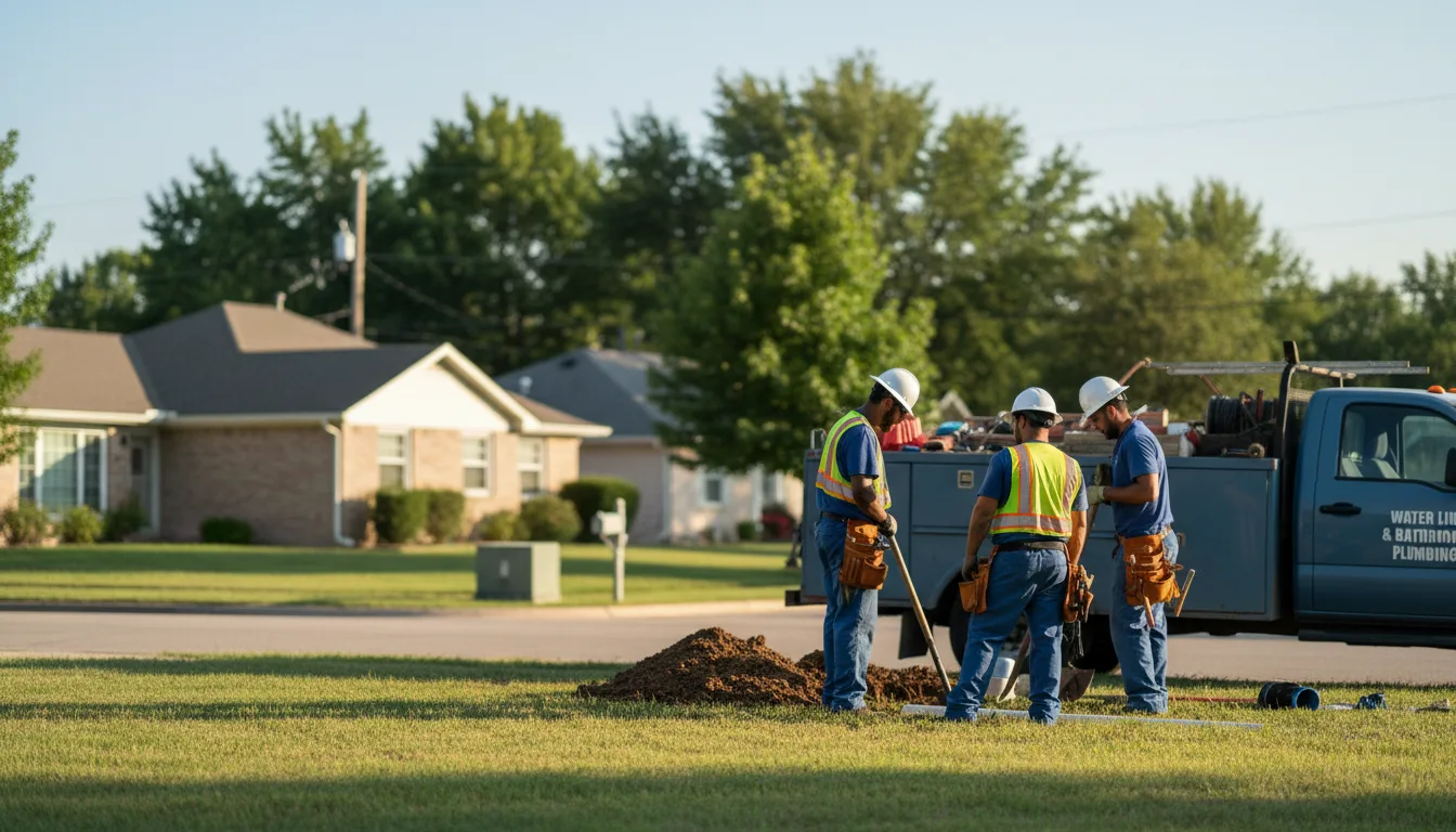 Residential water line and bathroom plumbing service in Breeding, KY